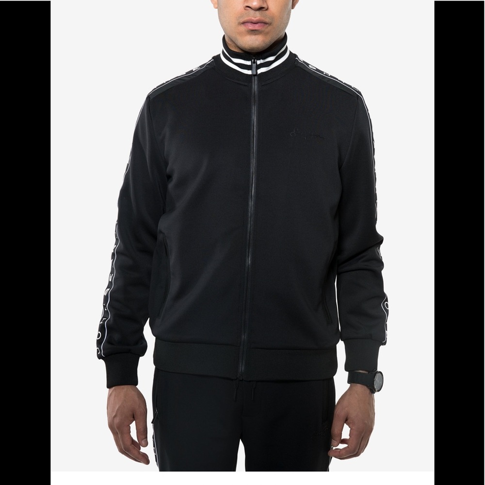 Men’s Sean John Neoprene Track Jacket & Pants Black Size 4XL